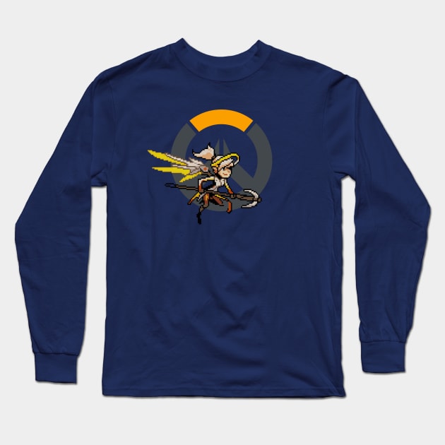 Overwatch - 16-Bit Mercy W/ Logo Long Sleeve T-Shirt by wyckedguitarist